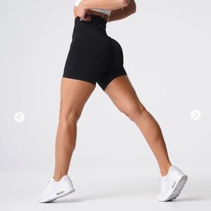 NVGTN Black Solid Seamless Shorts